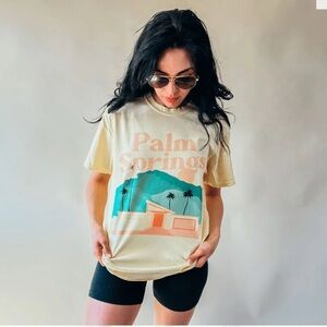 Palm Springs Mountain Moverz Mountain Scene Graphic Tee Size Small 100% Cotton